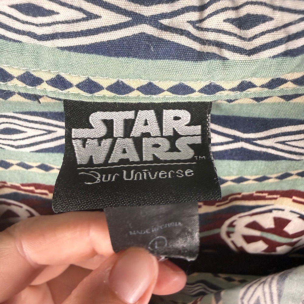 Star Wars Mens Our Universe Southwestern Button Up Shirt Large Disneyana Western - Picture 3 of 6